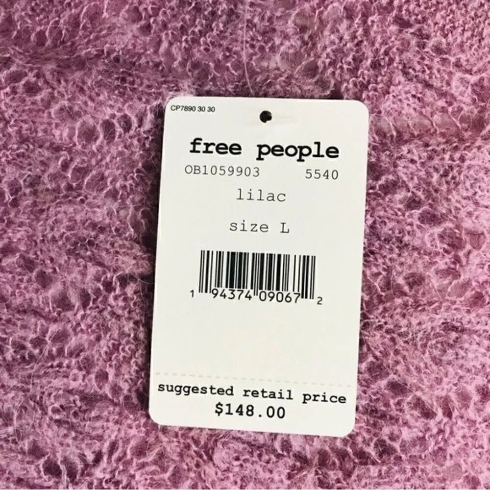 New! Free People Say Hello Wool Alpaca Knit Open Stitch Oversized Sweater